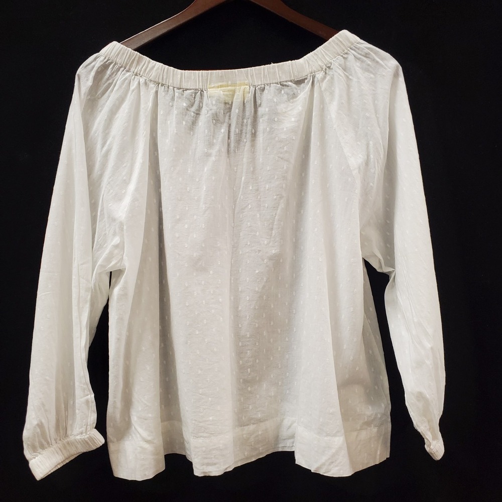 Roller‎ Rabbit Womens Long Cuffed Sleeve Swiss Dot Peasant Top Size XS White - Picture 3 of 10